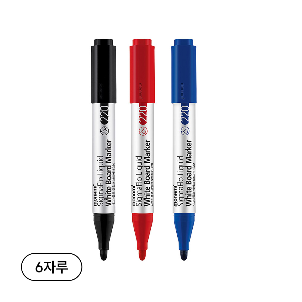 모나미 시그마플로 생잉크 보드마카 220 6자루