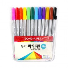 동아 12색 사인펜 줄무늬 싸인펜
