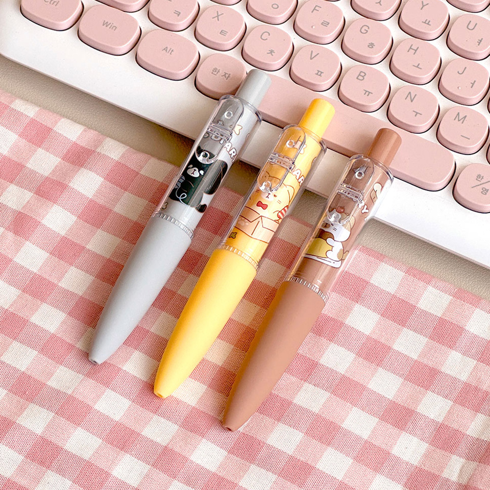 2000 짜리몽땅 냐옹이 중성펜 0.5mm 랜덤