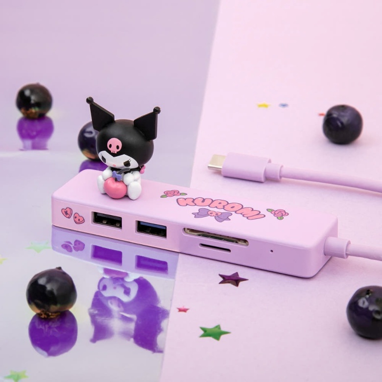 39900 산리오 멀티허브 쿠로미 USB C타입 5in1