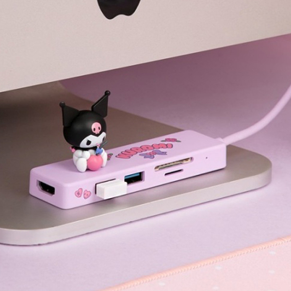 39900 산리오 멀티허브 쿠로미 USB C타입 5in1