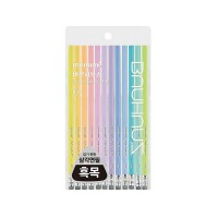 모나미 바우하우스 파스텔 삼각 지우개 연필 12입