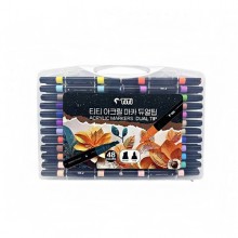 티티 아크릴 마카 듀얼팁 48색세트 양방향  불투명 마카펜