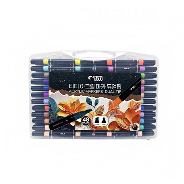 티티 아크릴 마카 듀얼팁 48색세트 양방향  불투명 마카펜